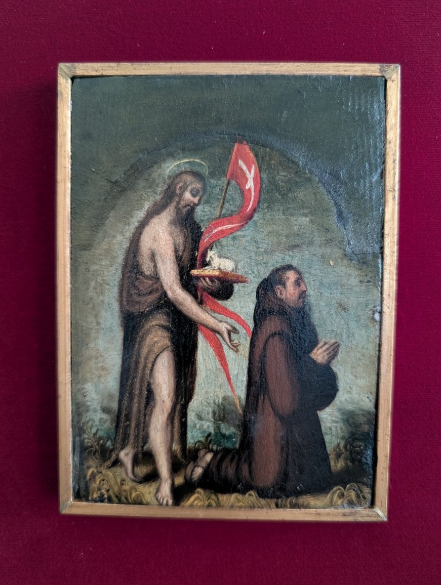San Giovanni Battista con religioso in preghiera – Fine XVIII secolo-photo-3