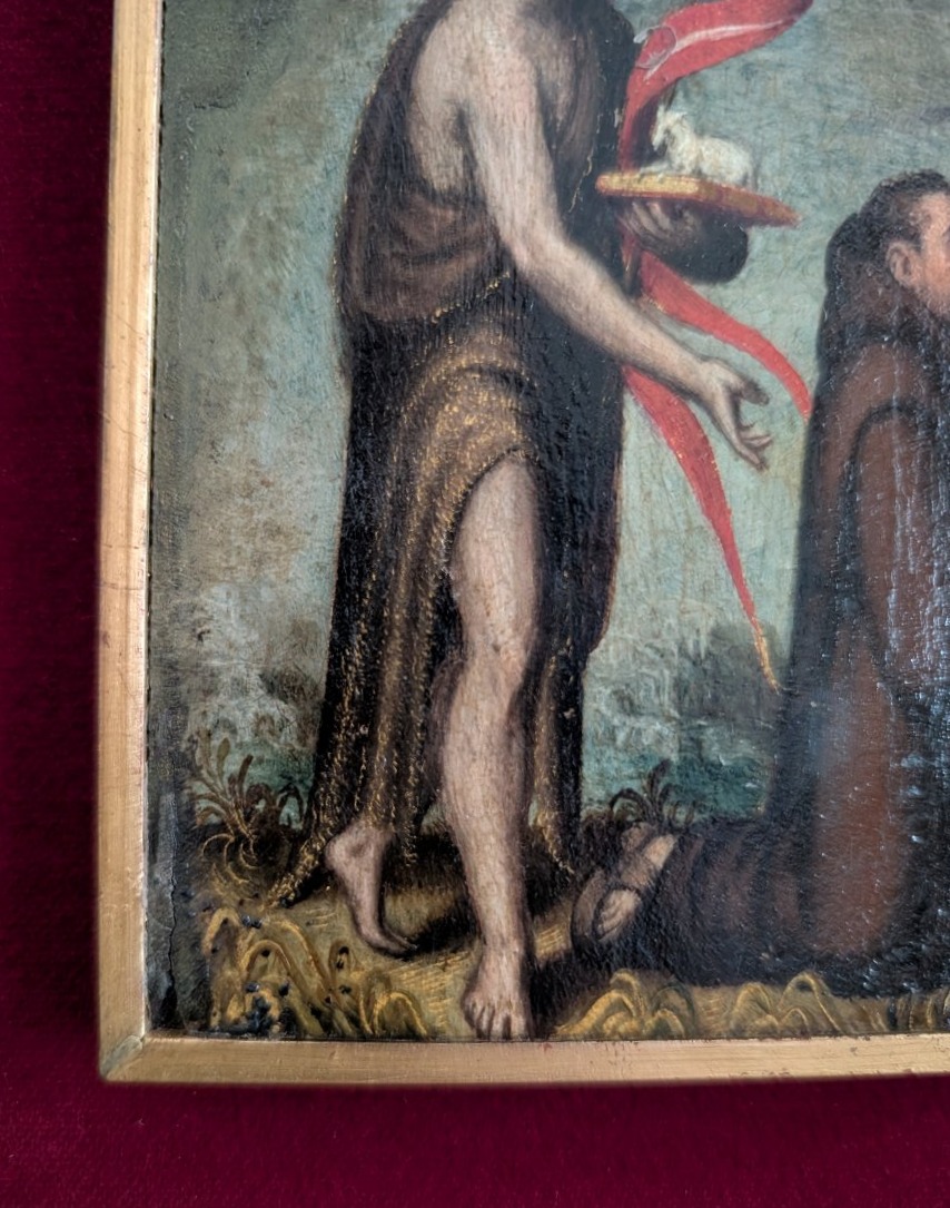 San Giovanni Battista con religioso in preghiera – Fine XVIII secolo-photo-4