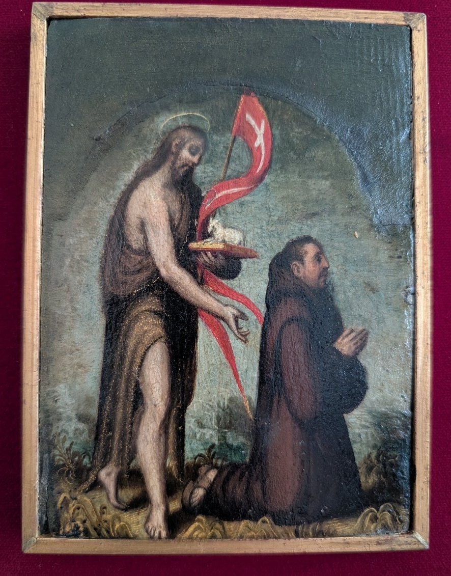 San Giovanni Battista con religioso in preghiera – Fine XVIII secolo-photo-2