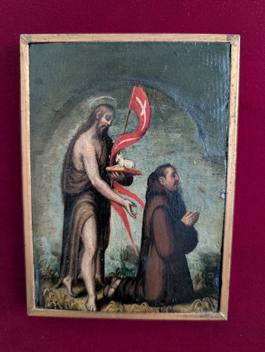 San Giovanni Battista con religioso in preghiera – Fine XVIII secolo