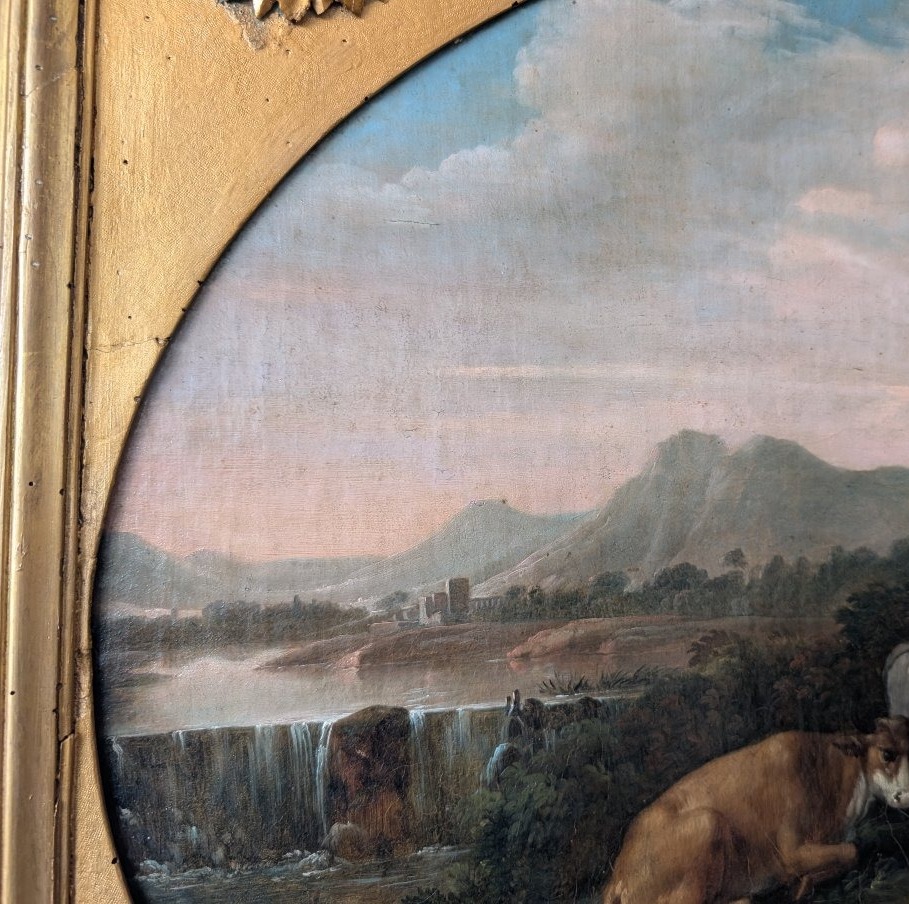 Paesaggio arcadico con figure – Scuola romana del XVIII secolo-photo-8
