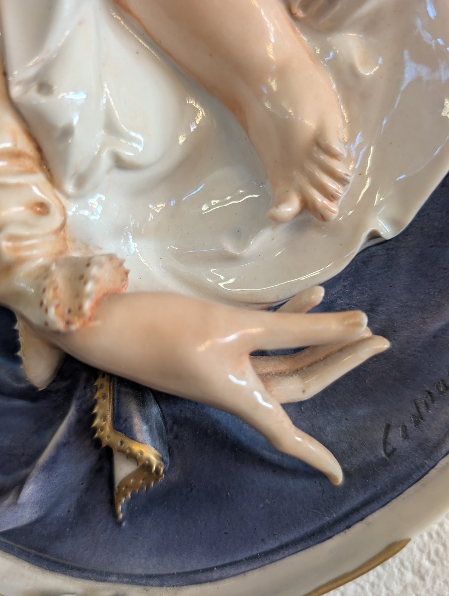 Pier Paolo Cedraschi – Madonna con Bambino in ceramica policroma firmata, anni '60-photo-2