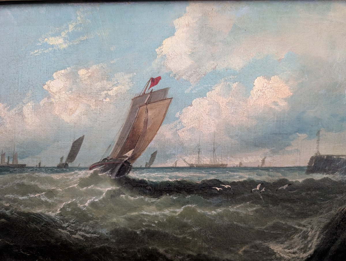 Marina con battelli da pesca lungo la costa – Prima metà del XIX secolo-photo-6
