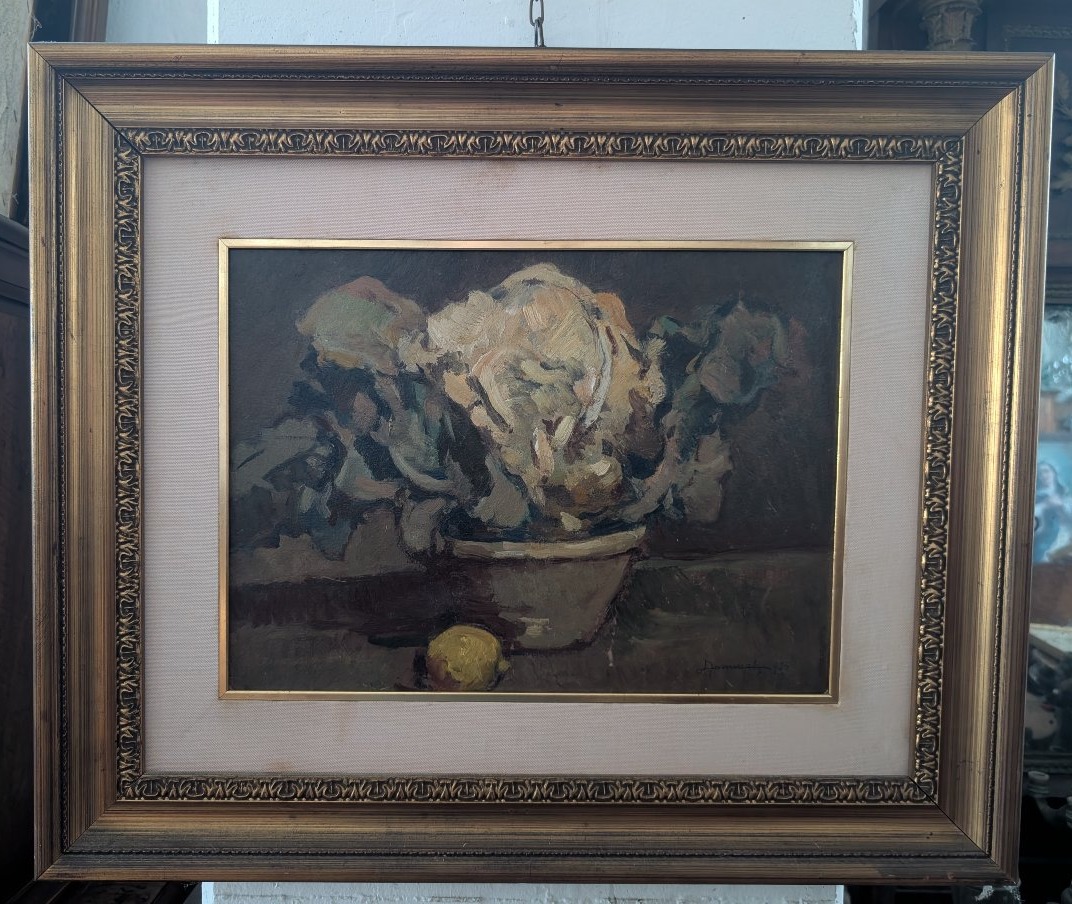 Lodovico Tommasi (Livorno, 1866 – Firenze, 1941) – Natura morta con cavolfiore, 1930-photo-2