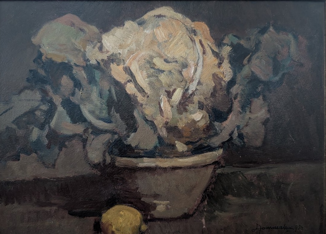 Lodovico Tommasi (Livorno, 1866 – Firenze, 1941) – Natura morta con cavolfiore, 1930