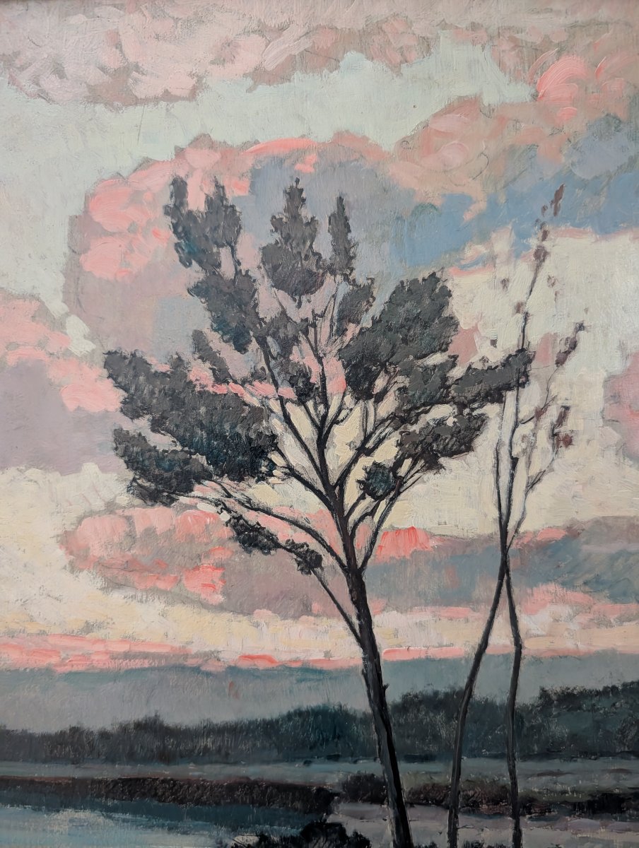 Gino Romiti – Paesaggio al tramonto -photo-3
