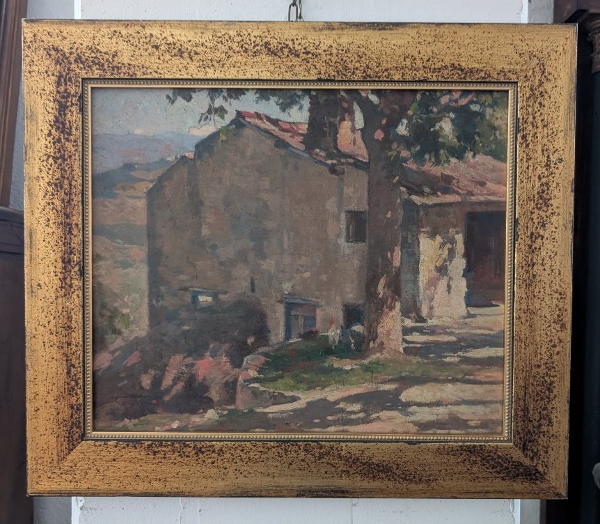 Lodovico Tommasi (1866–1941) – Paesaggio toscano con casa colonica-photo-2