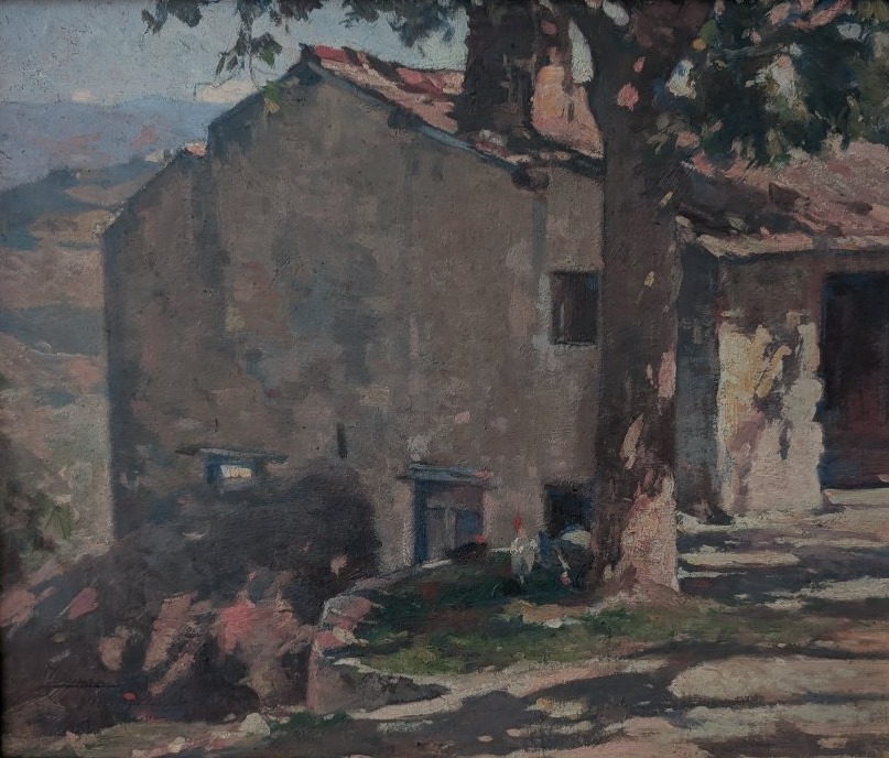 Lodovico Tommasi (1866–1941) – Paesaggio toscano con casa colonica-photo-3