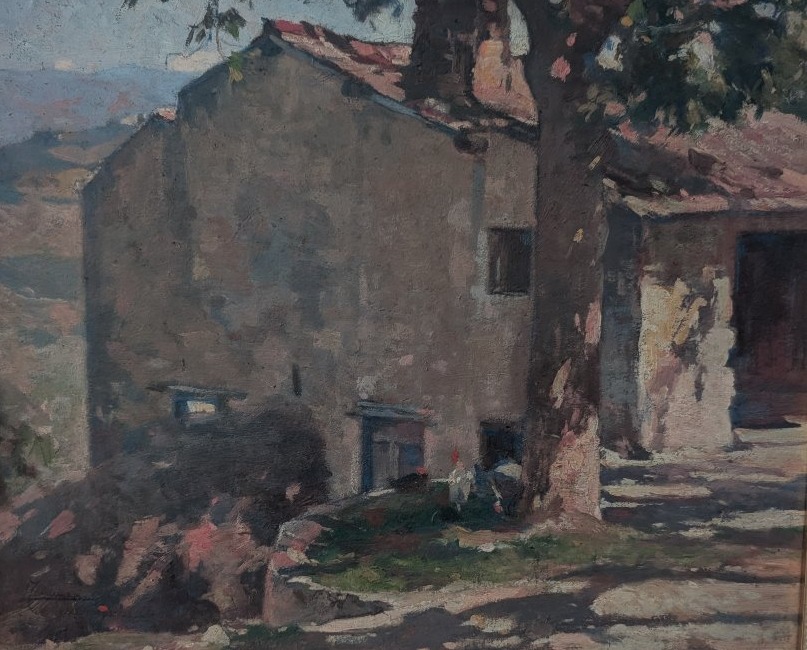 Lodovico Tommasi (1866–1941) – Paesaggio toscano con casa colonica-photo-2
