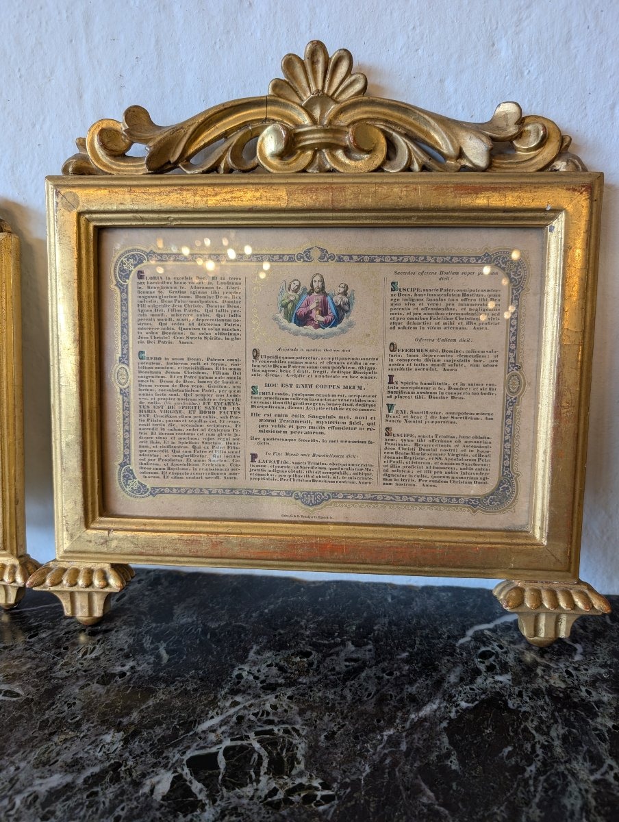 Trittico di cartaglorie in legno scolpito e dorato a oro zecchino – Stile Luigi XVI-photo-3