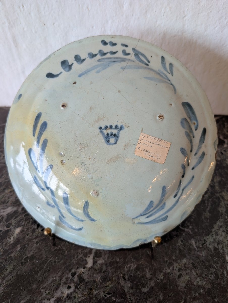 Piatto in maiolica di Savona del XVIII secolo – Decorazione mitologica-photo-2