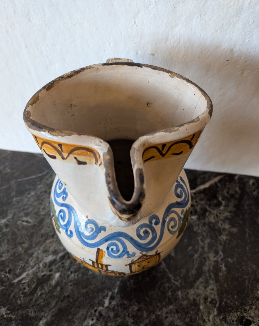 Brocca in maiolica policroma – Italia centro-meridionale, XVIII secolo-photo-5
