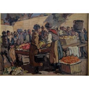 "Scena di mercato" Cafiero Filippelli 1889-1973