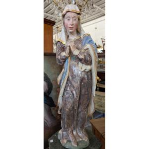 Scultura lignea policroma raffigurante Madonna orante – XVIII secolo