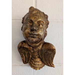 Cherubino in legno scolpito e dorato a mecca – XVIII secolo