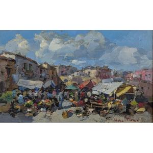 Giuseppe Pesa (1928– 1992) Scena di mercato