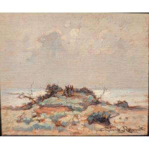 Gino Romiti Paesaggio Costiero Olio su Tavoletta