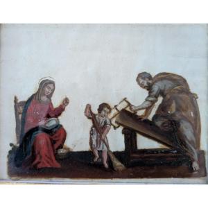 Scena sacra – dipinto ad olio su vetro, fine XVIII secolo