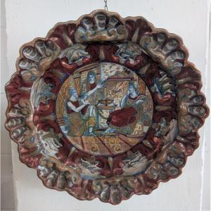 Grande Piatto Decorativo Al Lustro del Centro Italia, Fine XIX – Inizi XX Secolo