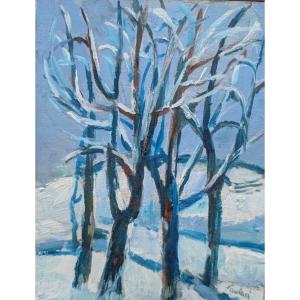 Enrico Paolucci (Genova 1901 – Torino 1999) Paesaggio innevato