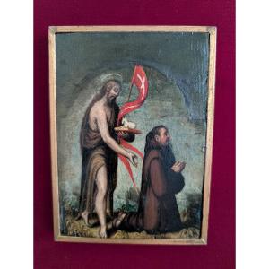 San Giovanni Battista con religioso in preghiera – Fine XVIII secolo
