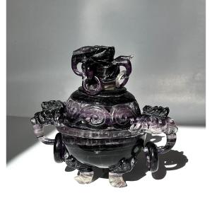 Amethyst Incense Burner, China, 20th Century.