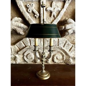 Bronze Bouillotte Lamp, Louis XVI Style, Mid-20th Century