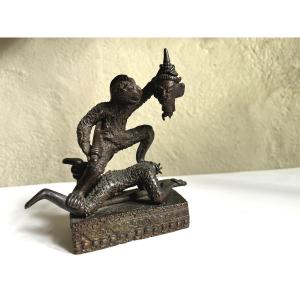 Thai Bronze Statuette, A Rare Representation.