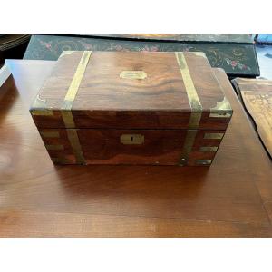 Nautical-style Writing Desk With Two Secret Drawers, 19th Century
