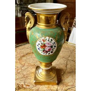 Empire Style Vase, Hand-decorated Porcelain, 19th Century.