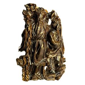 Chinese Tiger's Eye Statuette, 20th Century