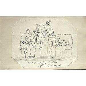 Album Of Drawings By Louis Bridier, 19th Century