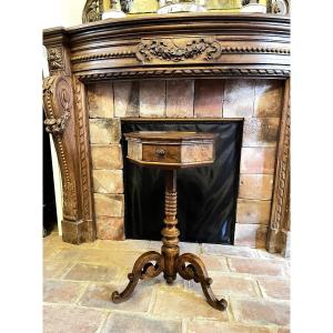 Louis Philippe Tripod Pedestal Table In Light Wood