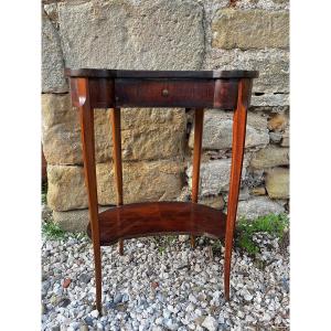 Kidney-shaped Pedestal Table With Veneered Sunburst Top, Louis XV Style, Circa 1900