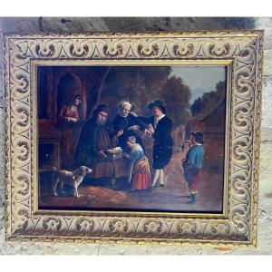 "the Gold Merchant", Oil On Panel, Flemish School, 19th Century