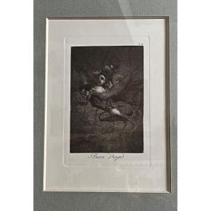 Set Of 3 Engravings, Numbered Prints After Goya