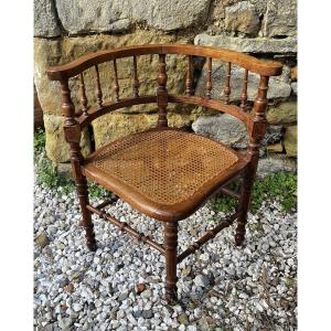 Louis Philippe Style Cane Corner Armchair