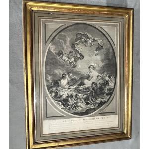 Framed Engraving, After Boucher, 18th Century.