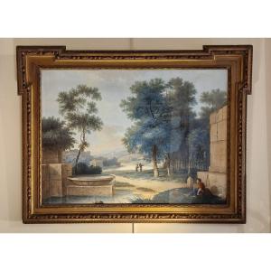 Gouache Roman School Early XIX