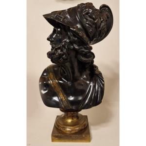 Bronze Bust Of King Menelaus - Late 19th Century -