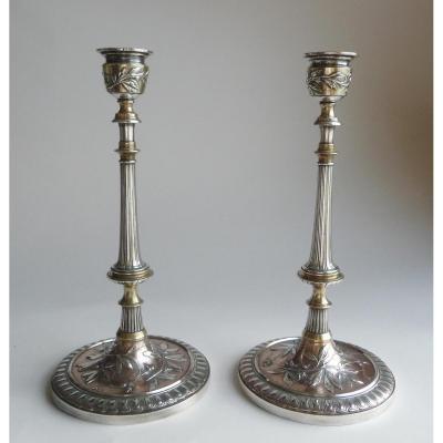 Christofle, Pair Of Candlesticks
