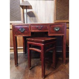 Antique Chinese Dark Elm Desk
