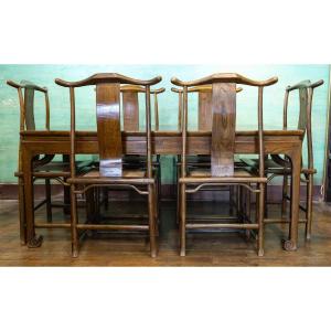 Antique Chinese Elm Table And Chair Set. Antique Chinese Furniture 