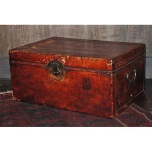 Antique Chinese Leather Trunk