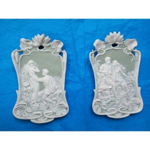 Two Porcelain Plates In The Taste Of Wedgwood