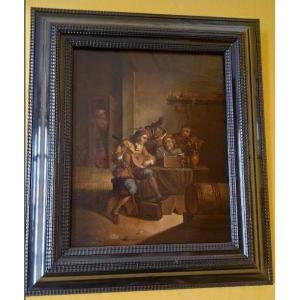 Flemish School, Musicians In An Interior, 18th Century Genre Scene.