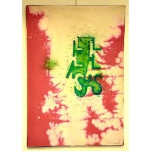 Quentin Bernard Lilac Abstract Painting 1989