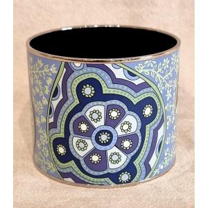 Hermès Enamelled Cuff Bracelet And Palladium Silver