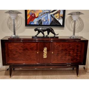 Jean Pascaud Mahogany & Gilt Bronze Buffet Circa 1940