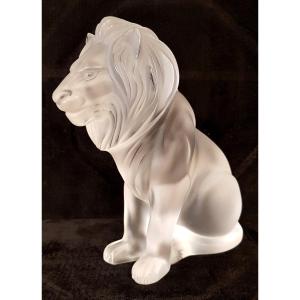 Marie Claude Lalique Lion Model Bamara Crystal